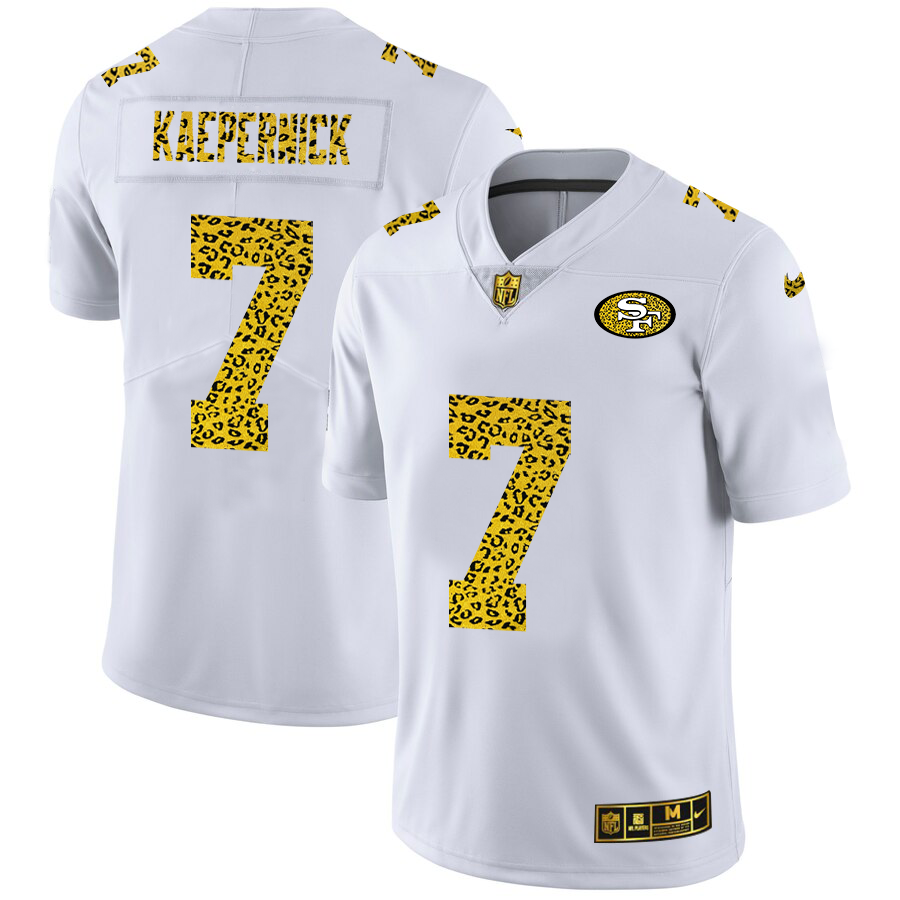 San Francisco 49ers #7 Colin Kaepernick Men Nike Flocked Leopard Print Vapor Limited NFL Jersey White->tennessee titans->NFL Jersey